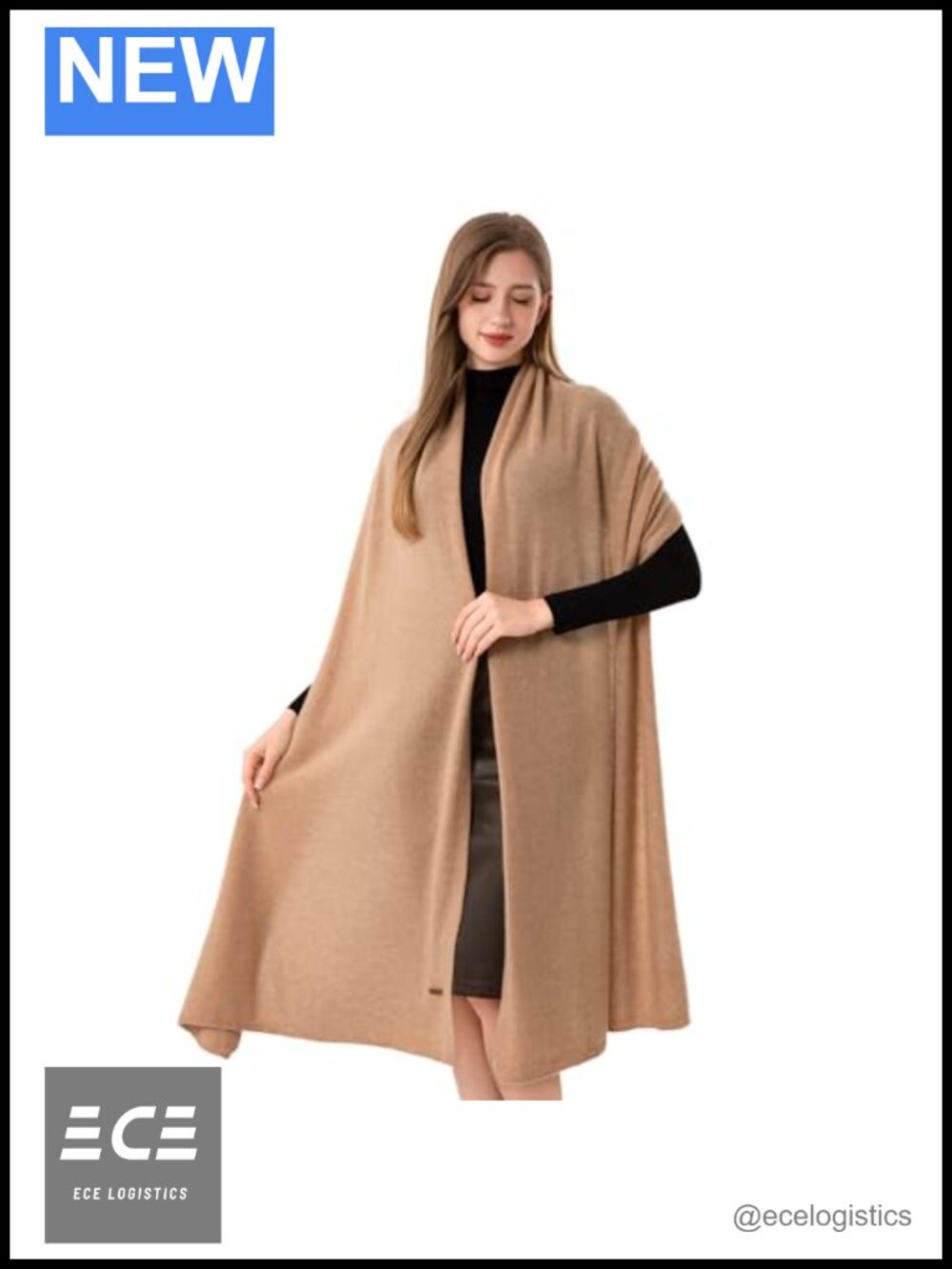 100% Cashmere Knitted Scarf Wrap Extra Large 87x28 Pashmina Stole